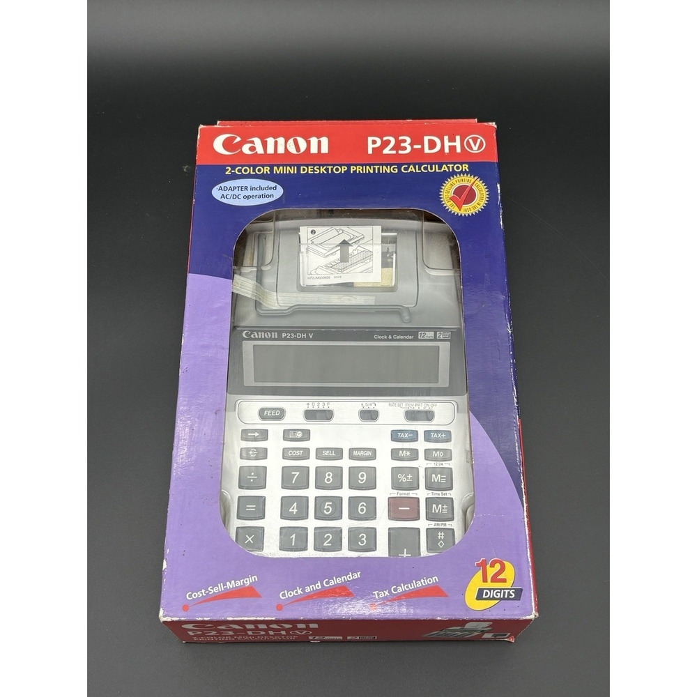 Canon P23-DH V Printing Calculator (12-digit) with 2-Color Print AC/DC